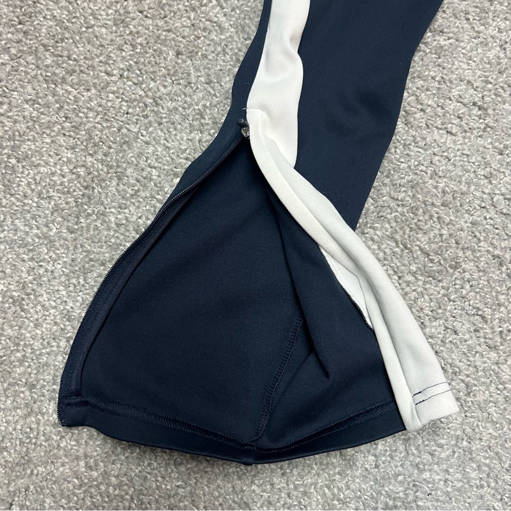 Tory Burch Sport Sweatpants Women XS Blue White Athleisure Track Pants Ankle Zip - Picture 4 of 10